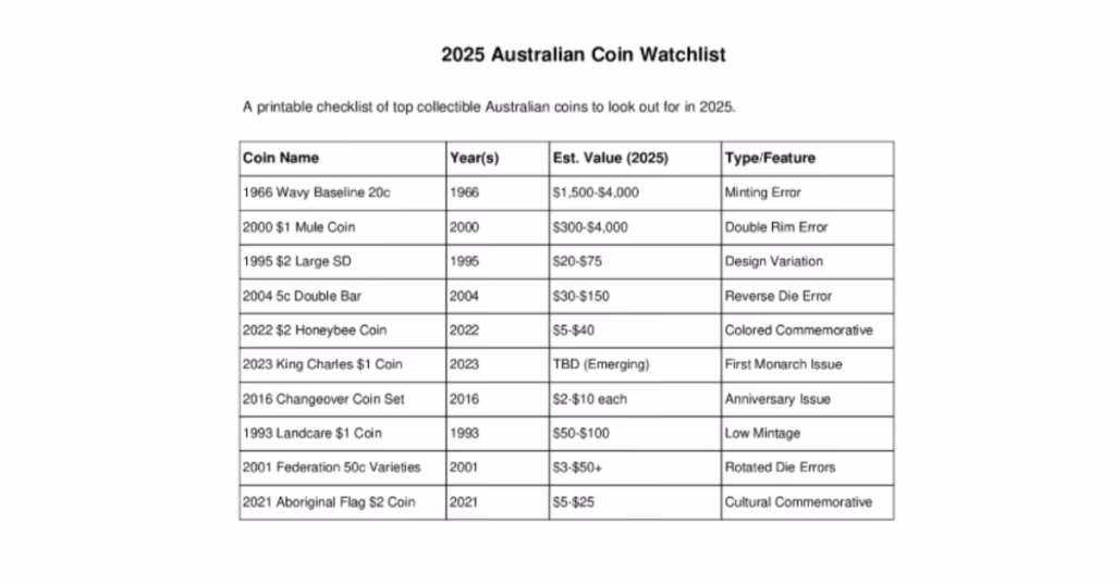 2025 Australian Coin Watchlist